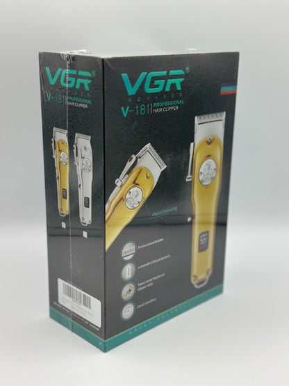 Tondeuse à cheveux professionnelle pour homme, câble USB/sans fil, rechargeable avec écran LED (doré)