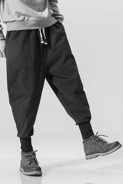 Pantalon Harem "Street-Zen" – Mélange Coton & Lin, Coupe Hip-Hop & Chevilles Ajustées