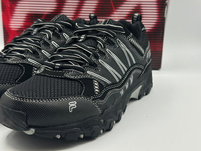 Fila Men's Memory at Peak Steel Toe Trail Runner, Black/Metallic Silver, T38