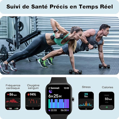 Montre Connectée Homme Femme avec Alexa Intégrée & Appel Bluetooth pour Android iOS neuve