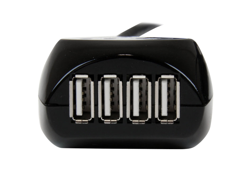 Câble USB, Fiche mâle vers hub 4 ports, 15 m, 49 ft, Noir. USB2EXT4P15M