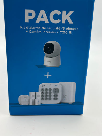 Kit alarme 5 pièces Eufy Anker + Caméra de surveillance C210 intérieure Blanc