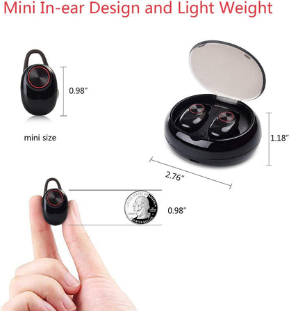 Jokeret True Écouteurs sans fil TWS 5.0 casque Bluetooth avec chargement portable portables Mini Casque avec microphone Noir