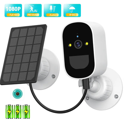 Caméra solaire Moniteur de faible puissance avec batterie rechargeable