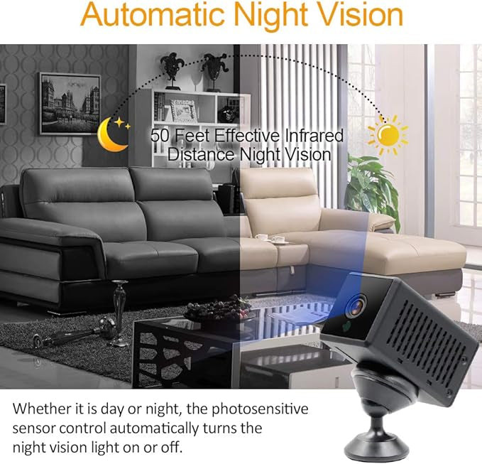 Mini Caméra espion de Surveillance WiFi 1080P avec Vision Nocturne Automatique grand angle neuve