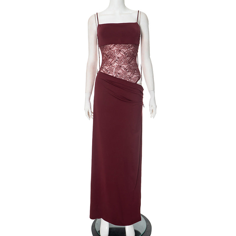 Robe Longue "Satin Night" – Dos Nu Croisé & Fente Latérale