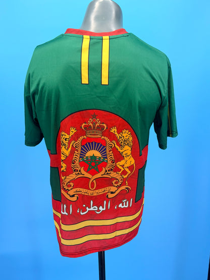 T-shirt de football marocain imprimé en 3D pour hommes, vêtements de sport marocains, t-shirt à col en V, manches courtes
