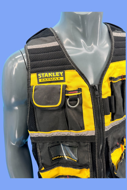 Stanley Fmst1 Veste Porte-Outils Gamme Fatmax - Nombreuses Poches - Bretelles Ajustables - Bandes Réfléchissantes -Doublure en Maille, XL, Jaune/Noir Multicolore