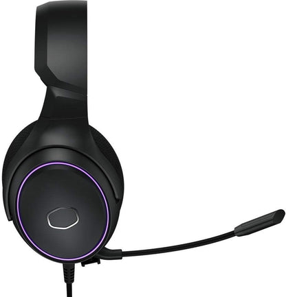 Casque de jeu Cooler Master RGB avec son surround virtuel 7.1 - Multiplateforme compatible avec les haut-parleurs audio en néodyme de 50 mm, un micro à flèche ultra-transparent et un cadre portable - USB de type A, noir