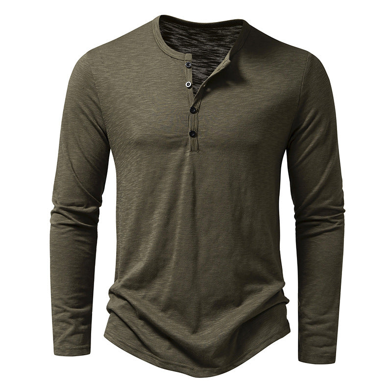 Tee-Shirt "Nomade" Col Tunisien – Manches Longues & Coupe Ajustée