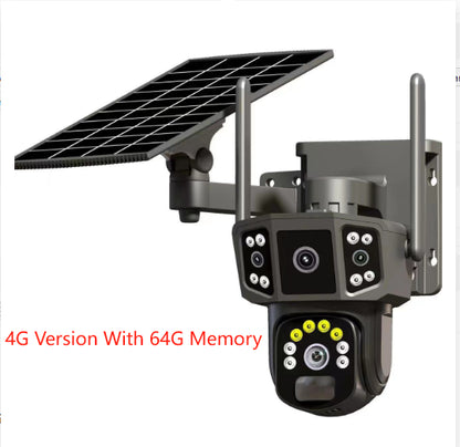 Caméra de surveillance 4G, carte SIMpanoramique à écran solaire extérieur