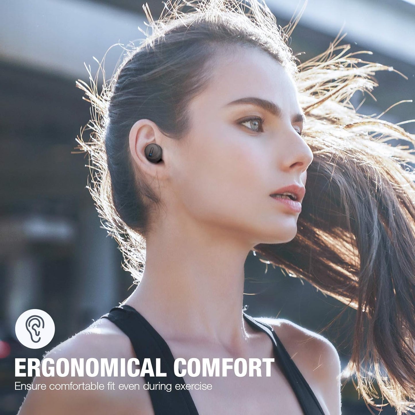 Casque de Sport Bluetooth sans Fil IPX7 étanche pour Le Jogging/la Course avec Microphone intégré, 25 Heures d'autonomie, Bluetooth 5.0 pour Apple Huawei Samsung… (S12)