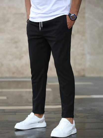 Pantalon "Urban-Slim" – Coupe Crayon Ajustée & Taille à Cordon