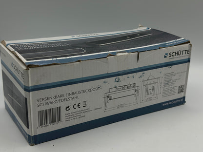 SCHÜTTE Multiprise Pliable pour Plan de Travail (2 Ports USB et 2 Prises de 230 V), Prise encastrable pour la Cuisine à équiper, Prise de Table en Acier Inoxydable