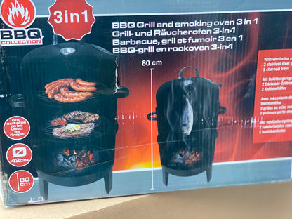 Barbecue au Charbon de Bois et Fumeur 3 en 1 Thermomètre neuf