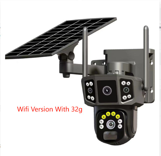 Caméra de surveillance 4G, carte SIMpanoramique à écran solaire extérieur