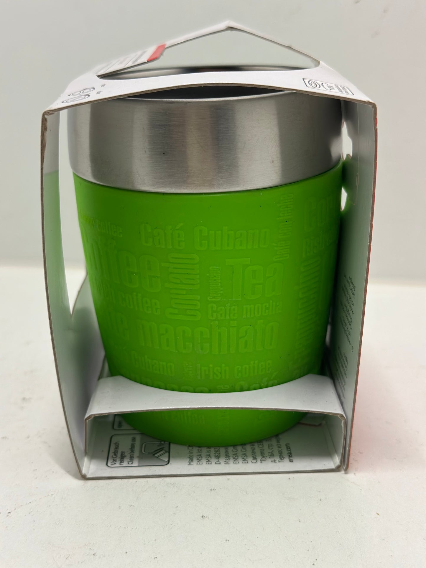 tasse isotherme, mug avec couvercle, revêtement silicone, 200ml, Bleu maritime