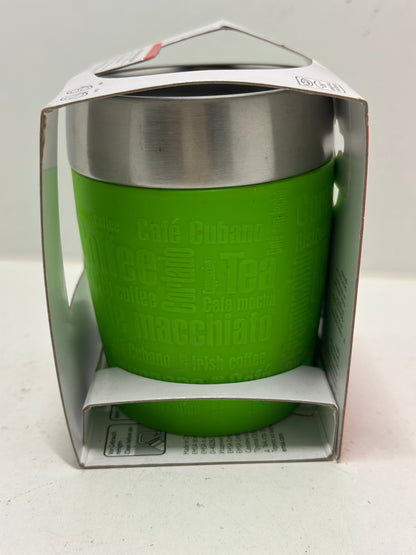 tasse isotherme, mug avec couvercle, revêtement silicone, 200ml, Bleu maritime