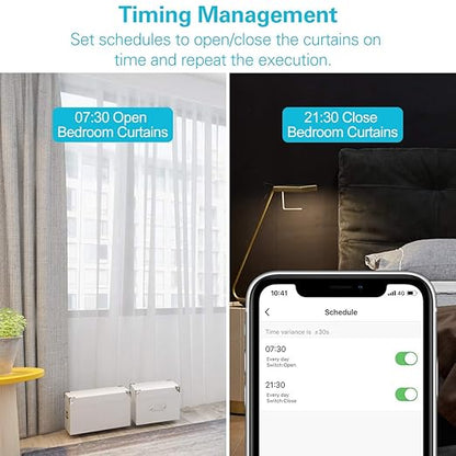 Commutateur de rideau intelligent WiFi, interrupteur de volet roulant WLAN à 3 vitesses, interrupteur de commande vocale à distance APP pour volets roulants de rideau de fenêtre, compatible avec Google Home Alexa Echo, sans hub nécessaire -4Pcs