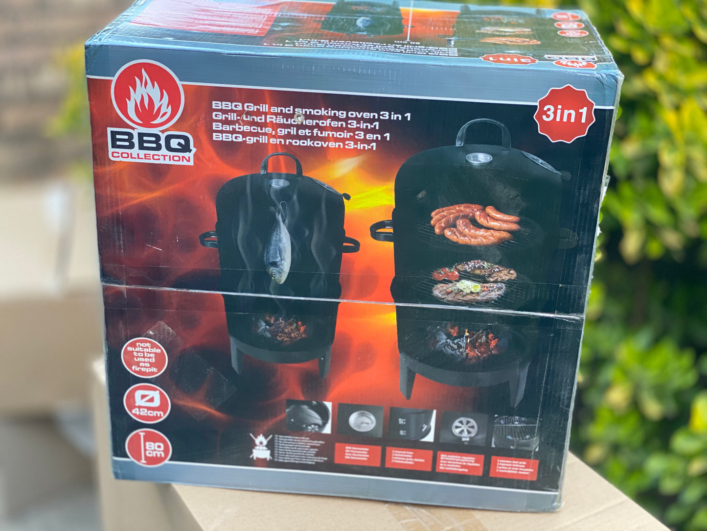Barbecue au Charbon de Bois et Fumeur 3 en 1 Thermomètre neuf