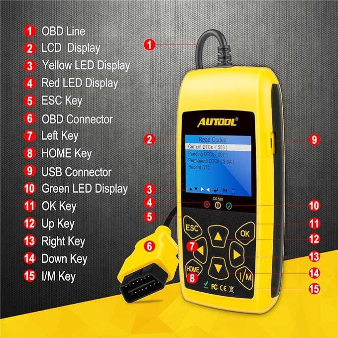 Autool CS520 Lecteur de Code Automatique Jaune neuf