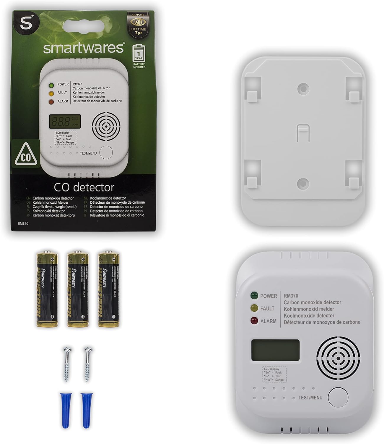Smartwares RM370 Détecteur de monox de Carbone