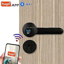 SEPOX poignée de porte intelligente reconnaissance d’empreintes digitales en métal téléphone portable bluetooth carte à puce serrure de porte noire à la maison sans clé neuf