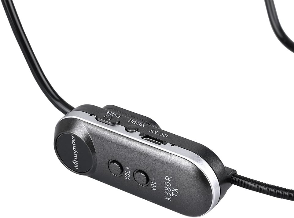 Mbuynow Microphone sans Fil UHF, Microphone Serre-Tête sans Fil 2 en 1 Rechargeable avec Récepteur pour Scène/Salle des fêtes/Conférence/Réunion/Enseignement et Autres Occasions