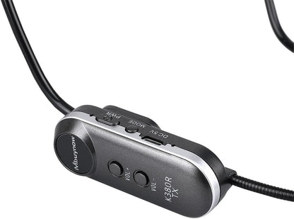 Mbuynow Microphone sans Fil UHF, Microphone Serre-Tête sans Fil 2 en 1 Rechargeable avec Récepteur pour Scène/Salle des fêtes/Conférence/Réunion/Enseignement et Autres Occasions