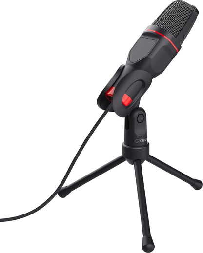 Trust Gaming GXT 212 Mico Microphone USB (Micro PC avec Connexions 3,5 mm et USB, Câble de 1,80 m, sur Trépied) Noir