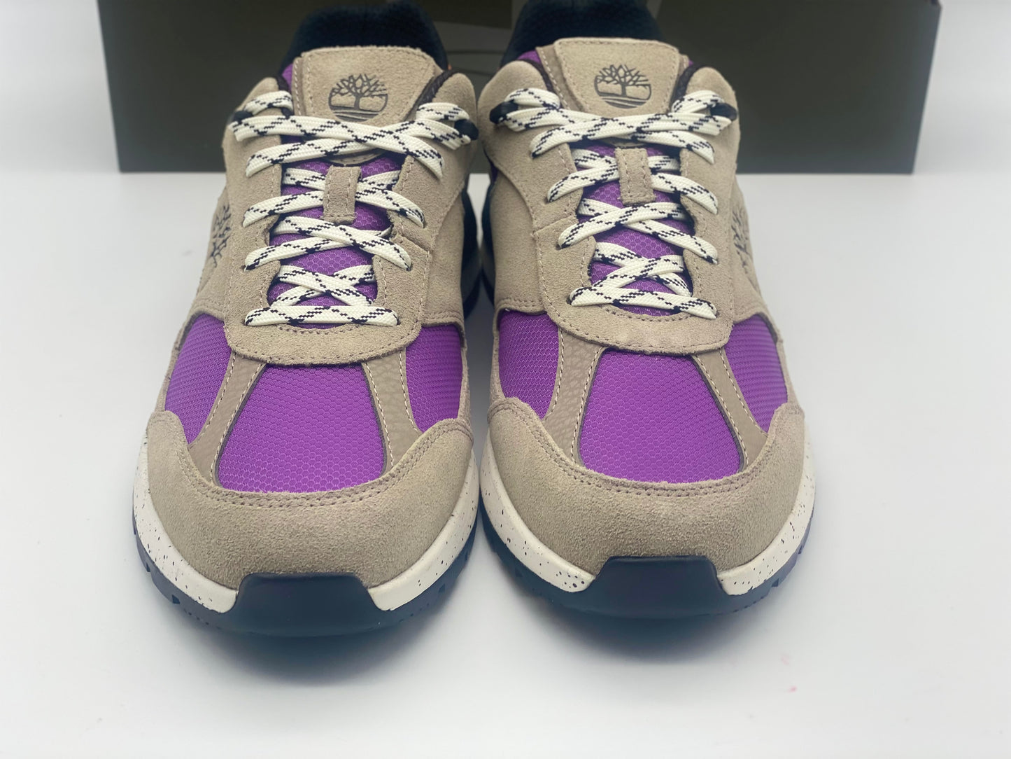TIMBERLAND Baskets Field Trekker LF Low Hiker Light Taupe Suede With Purple