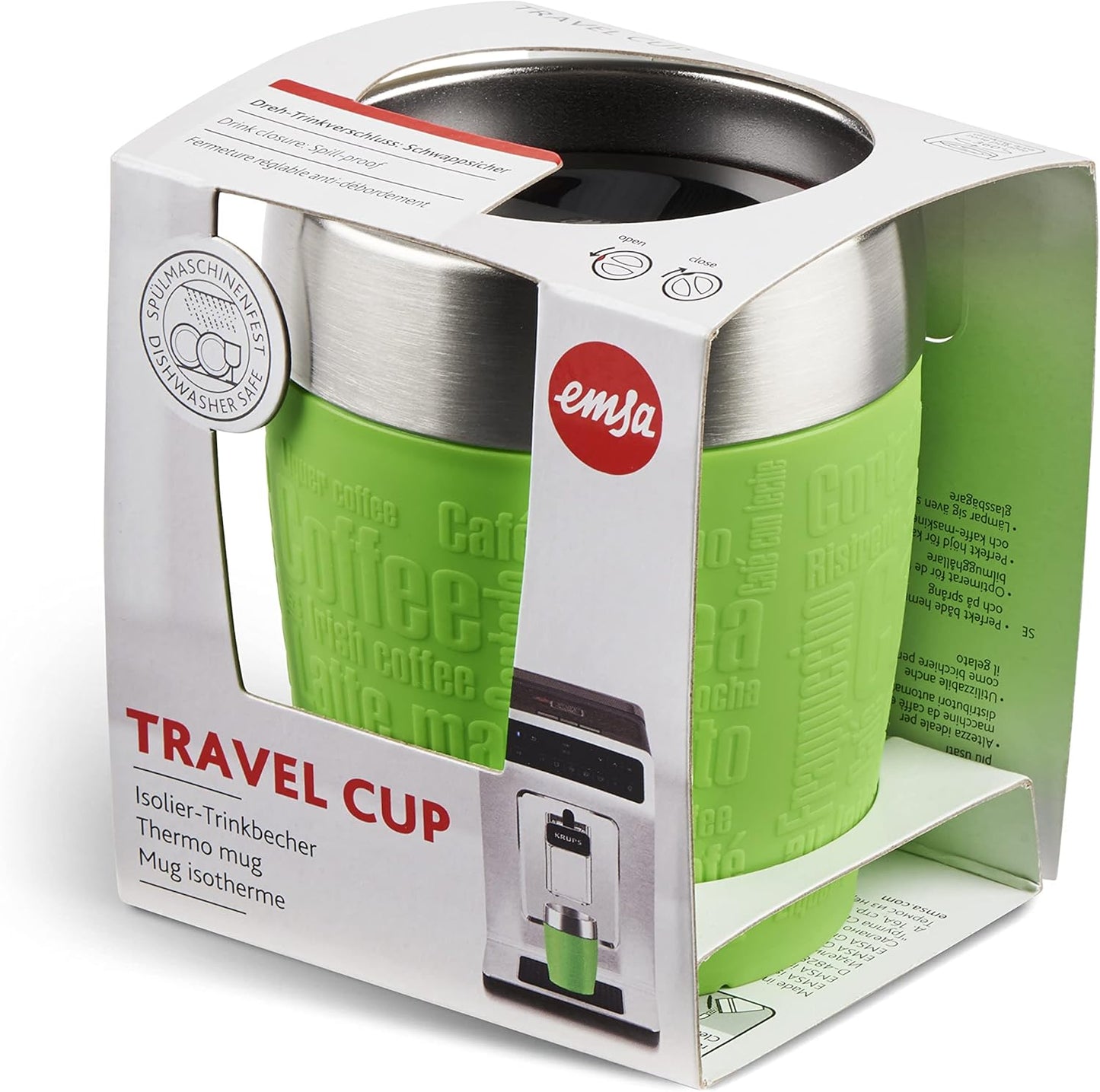 tasse isotherme, mug avec couvercle, revêtement silicone, 200ml, Bleu maritime