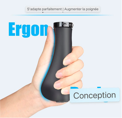 Poignées de vélo Ergonomiques, poignées de vélo/poignées de guidon en caoutchouc antidérapant et tampon, poignées de guidon avec design Lock-On à deux côtés, pour VTT, vélo de trekking, vélo de route de ville (guidon de 22 mm)