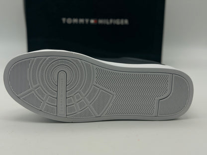 Tommy Hilfiger Baskets Homme Détail Essential en Cuir, Noir (Black/Black), 43