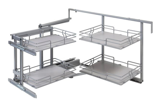 Rangement d'angle 4 paniers tirant gauche pour meuble d'angle bas, DELINIA neuf