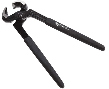 Pince de menuisier en acier au vanadium pour couper le fil de fer et arracher les clous - 225 mm, Noir Amazon Basics