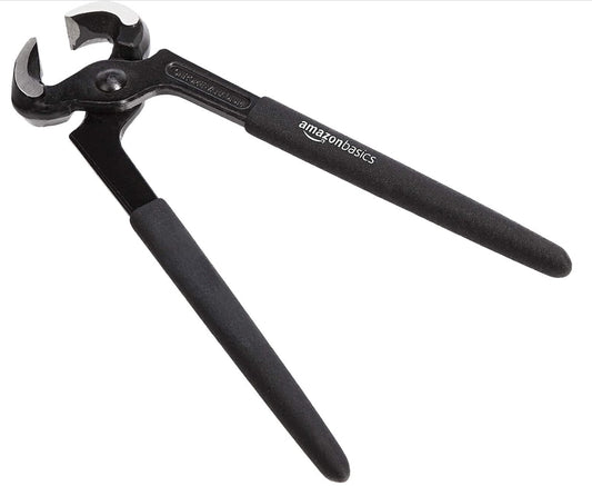 Pince de menuisier en acier au vanadium pour couper le fil de fer et arracher les clous - 225 mm, Noir Amazon Basics