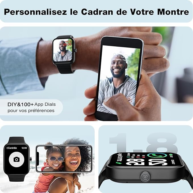 Montre Connectée Homme Femme avec Alexa Intégrée & Appel Bluetooth pour Android iOS neuve