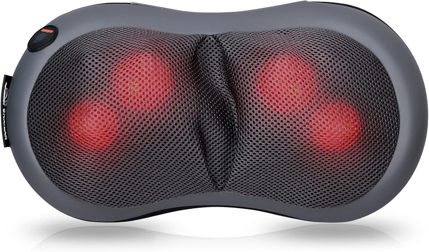 SNAILAX Masseur Shiatsu pour Cou et dos avec Fonction de Chaleur Pétrissage Massage oreiller pour Soulagement des Douleurs Musculaires Cou Dos Nuque Cuisse Epaule Bureau Domicile Voiture SL618
