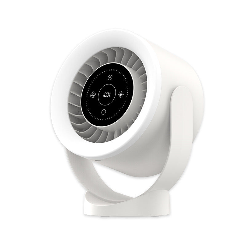 Ventilateur Mural & Bureau "Aurora-Breeze" – Rechargeable, Éclairage LED & Affichage Digital