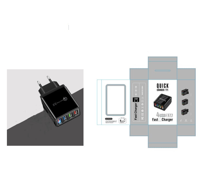 Chargeur USB Charge rapide 3.0 4 Adaptateur de téléphone pour tablette Chargeur mobile mural portable