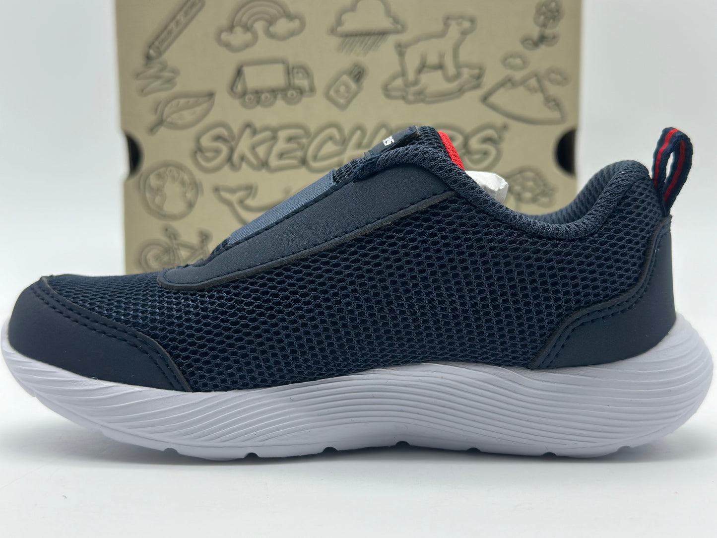 Skechers NVRD Bleu Marine Chaussures Enfant Larme Baskets avec semelle Millot de forme