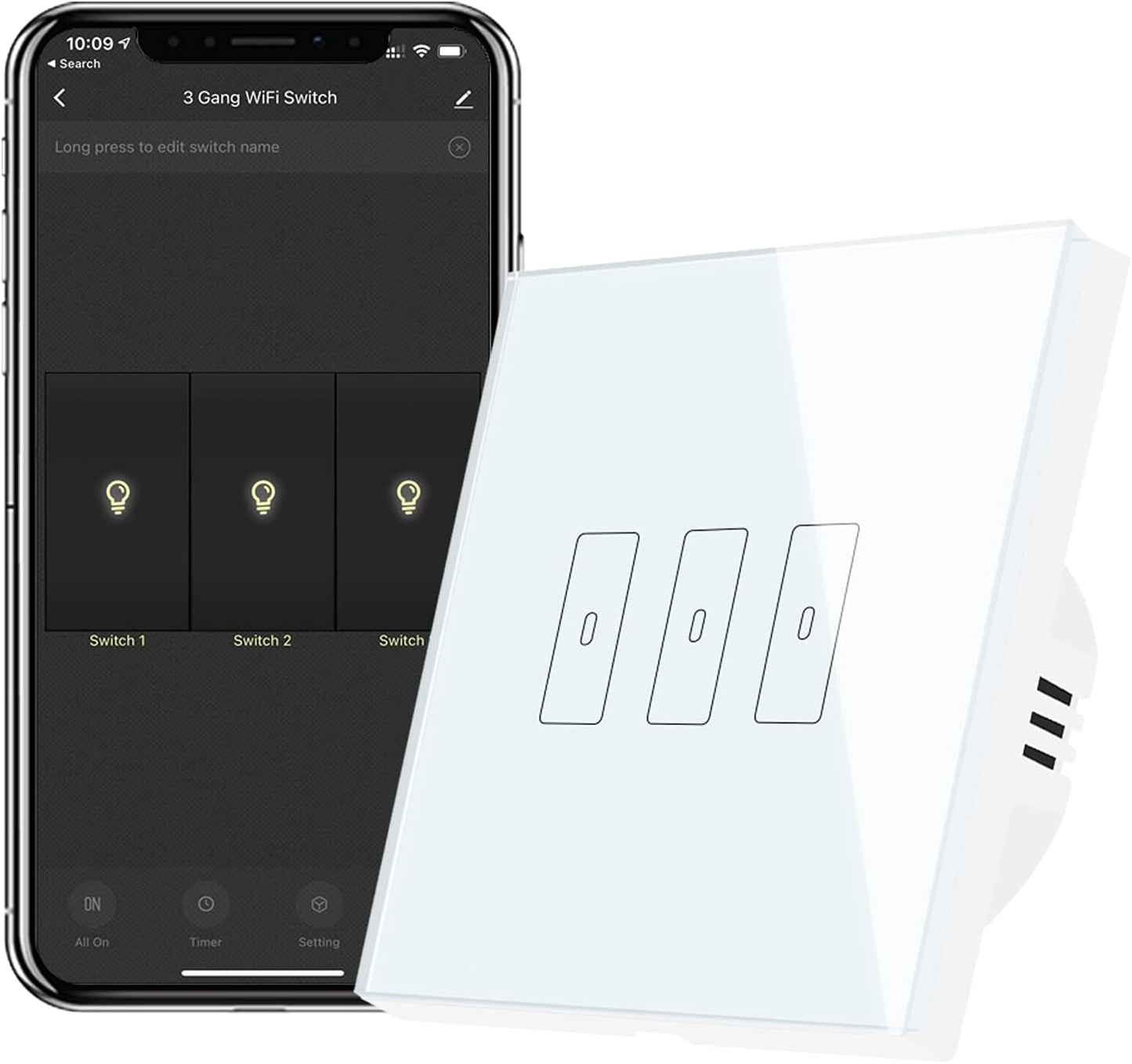 Interrupteur WiFi Alexa Sans Fil Tactile Commande à Distance Par Téléphone neuf