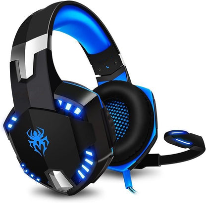 Casque Gaming PS4 Filaire avec Micro Basse Stéréo LED, Contrôle du Volume pour Playstation 4 PC Xbox