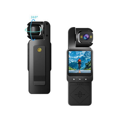 Caméra "Action-Clip HD" – Objectif Rotatif 180°, Enregistrement Vidéo & Audio, Vision Nocturne