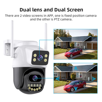Caméra "Dual-Vision Pro" – Double Objectif, Zoom Hybride & Surveillance Intelligente 360°