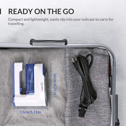 Fer à Repasser Défroisseur Vapeur Portable Voyage Electronique avec Fil Amovible Semelle en Céramique Anti-Adhésive Réchauffement Rapide Tissu Texitile - Bleu & Blanc