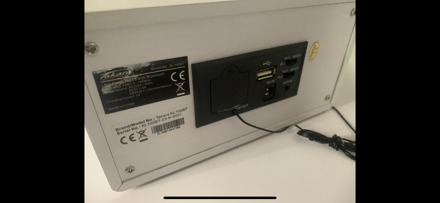 Radio réveil Bluetooth Blanc neuf