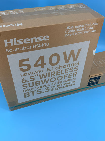 Hissens Barre de son 5.1 CH, 540 W, Dolby Audio
HS5100