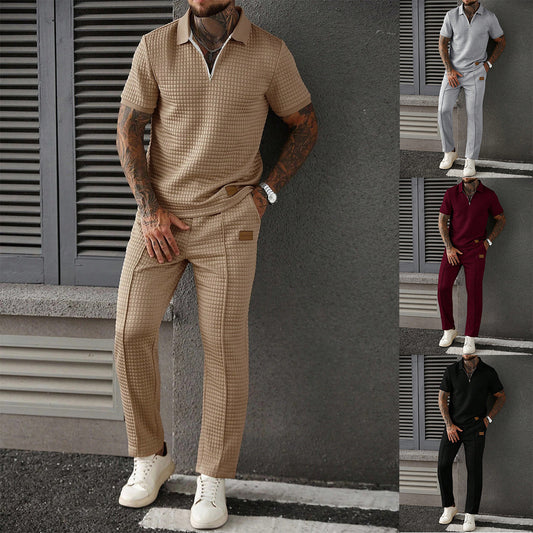 Ensemble Deux Pièces De Polo Zippé Décontracté